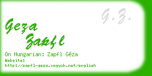 geza zapfl business card
